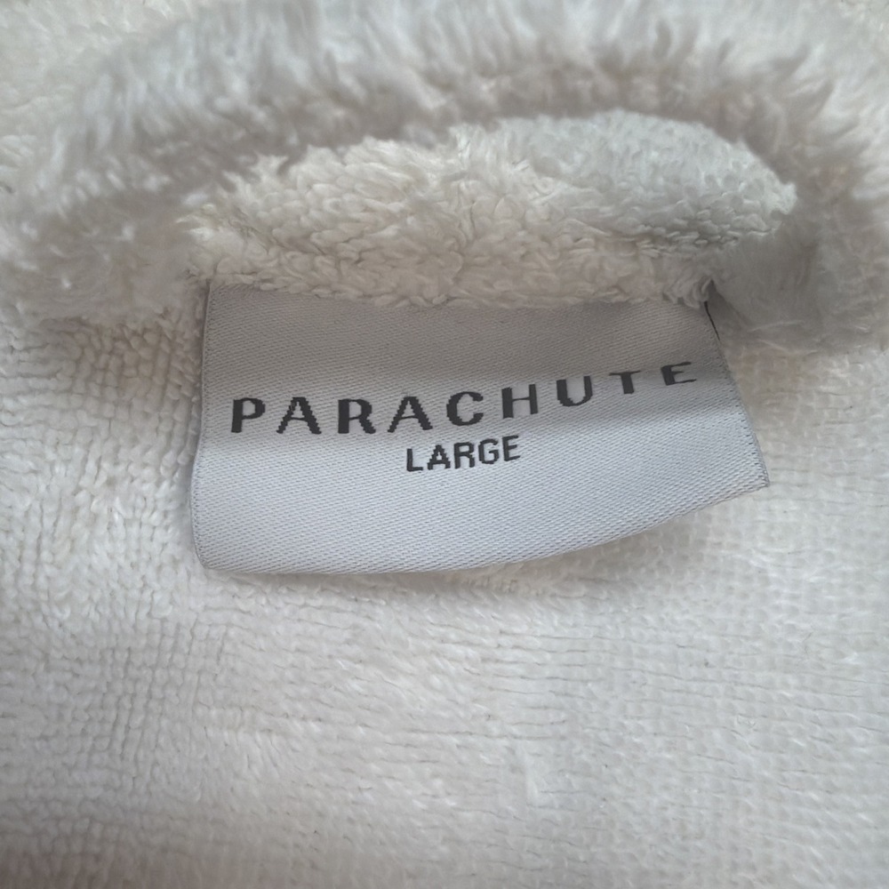 Parachute Terry Cloth Bath Robe Mens Large White Spa Hotel Cotton Belted - Picture 3 of 10